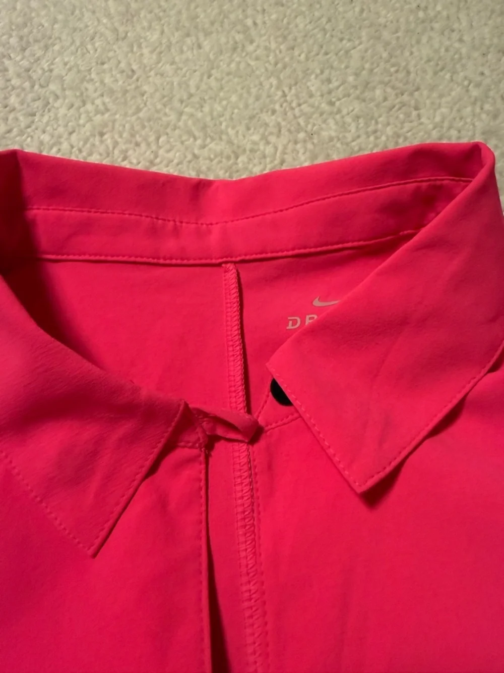 NIKE Hot Pink Drifit Standard Fit Polo V-Neck Top Short Sleeve Golf Shirt